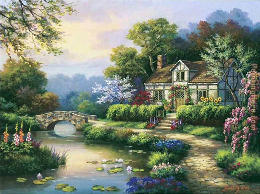 Swan Cottage II painting - Sung Kim Swan Cottage II art painting